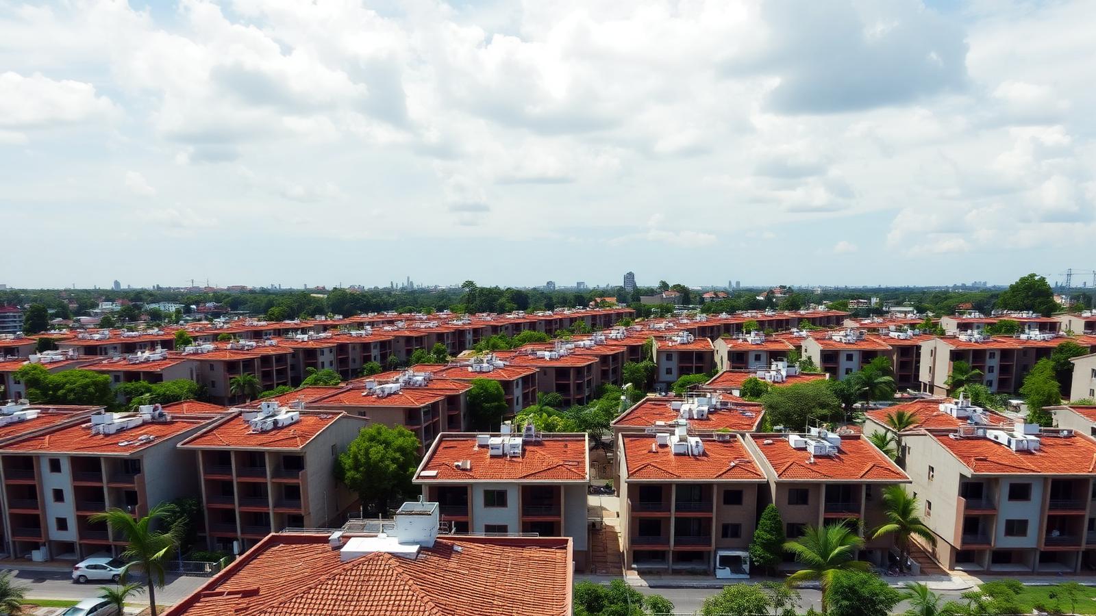 Vista aérea de condomínio horizontal residencial brasileiro