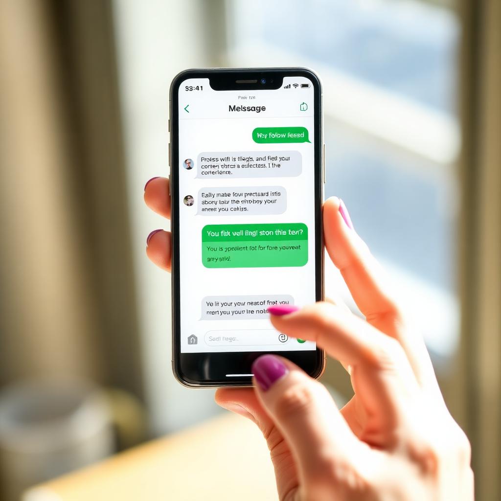 Mensagens de follow-up em um celular