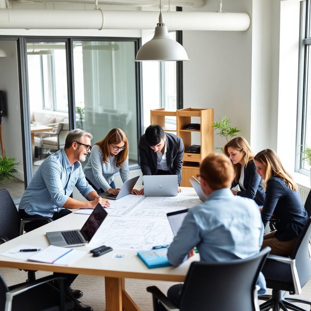Equipe colaborando com processos estruturados