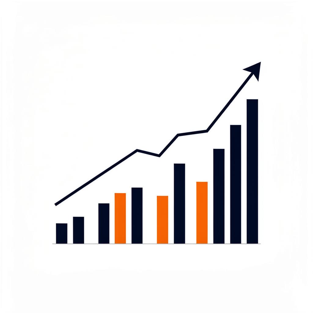 Gráfico de crescimento e indicadores financeiros