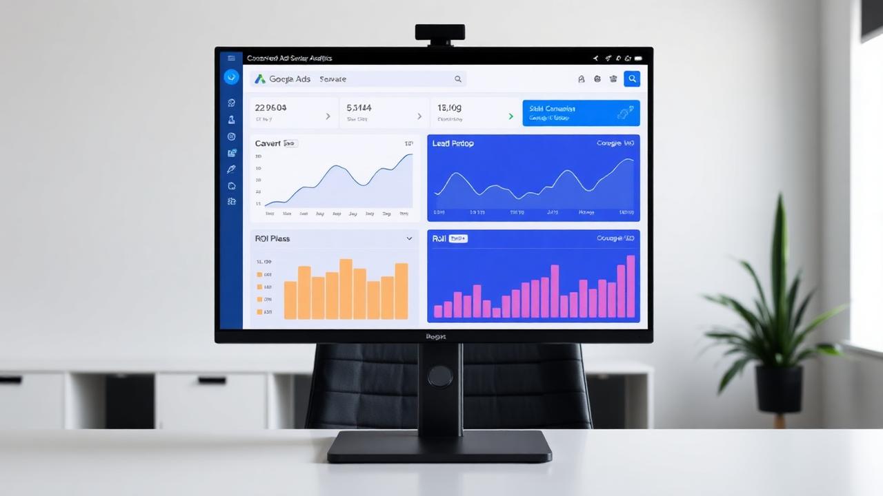 Dashboard de Google Ads com métricas de conversão