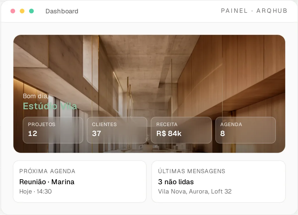 Dashboard do escritório